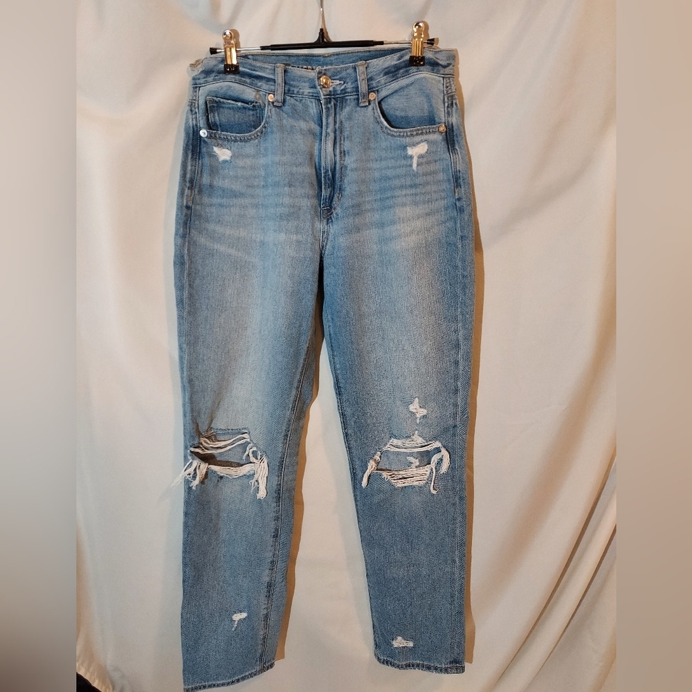 American Eagle Outfitters Light Blue Distressed Skinny Boyfriend Jeans